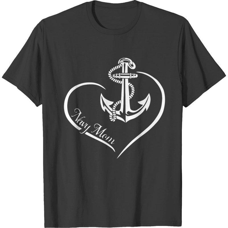T-Shirt Fier Maman de la Marine pour Hommes en Noir — T-shirts pour hommes