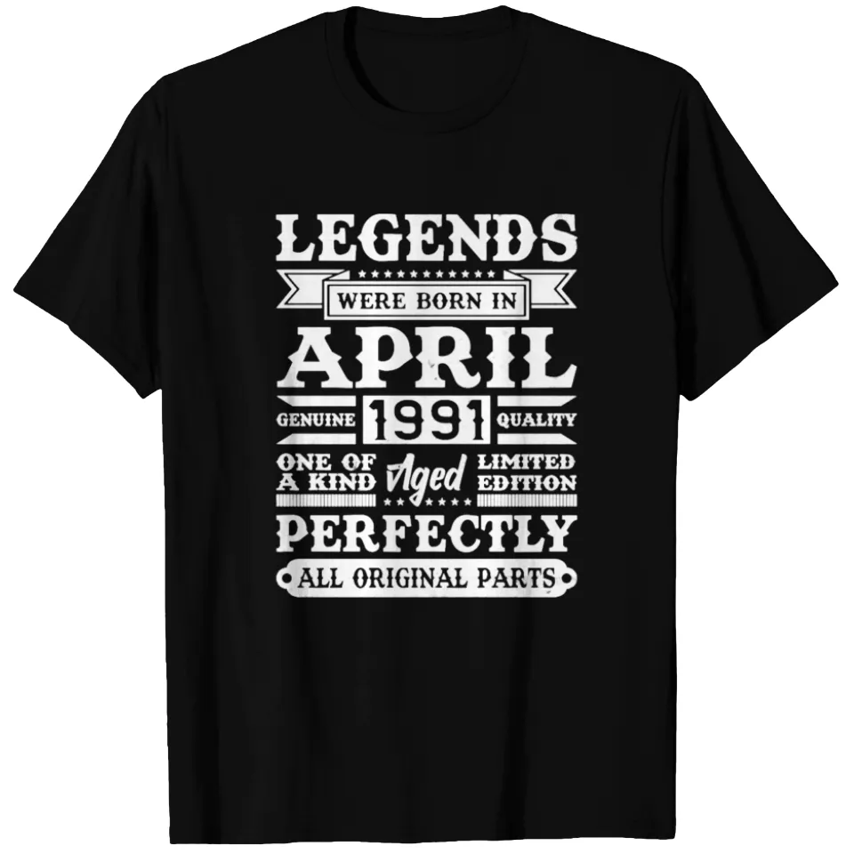 T-shirt Vintage 1991 pour 30e Anniversaire