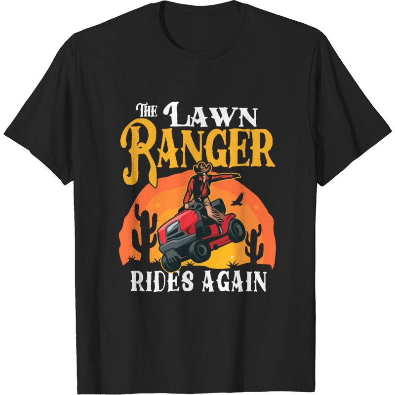 The Lawn Ranger Rides Again T-shirt humoristique de tracteur à gazon — T-shirts pour hommes