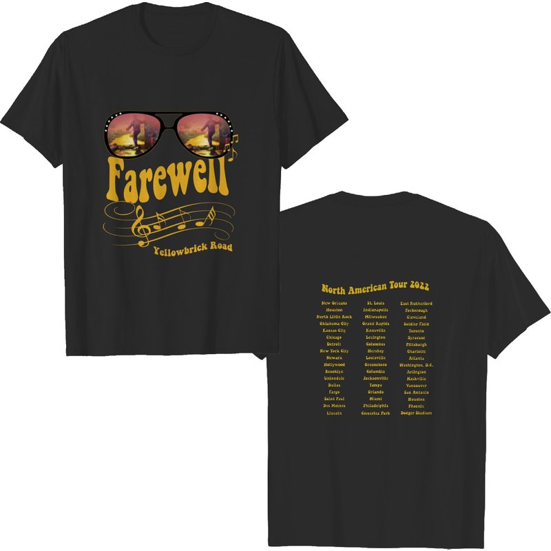 T-shirt pour hommes Elton John Farewell Tour Yellow Brick Road 2022 — T-shirts pour hommes
