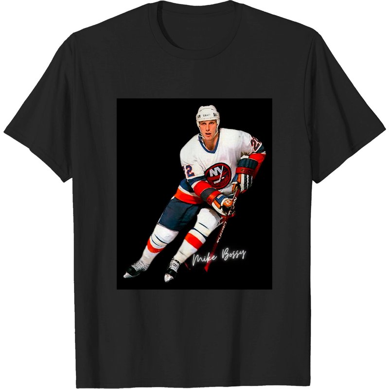 T-shirt classique Mike Bossy pour hommes en noir — T-shirts pour hommes