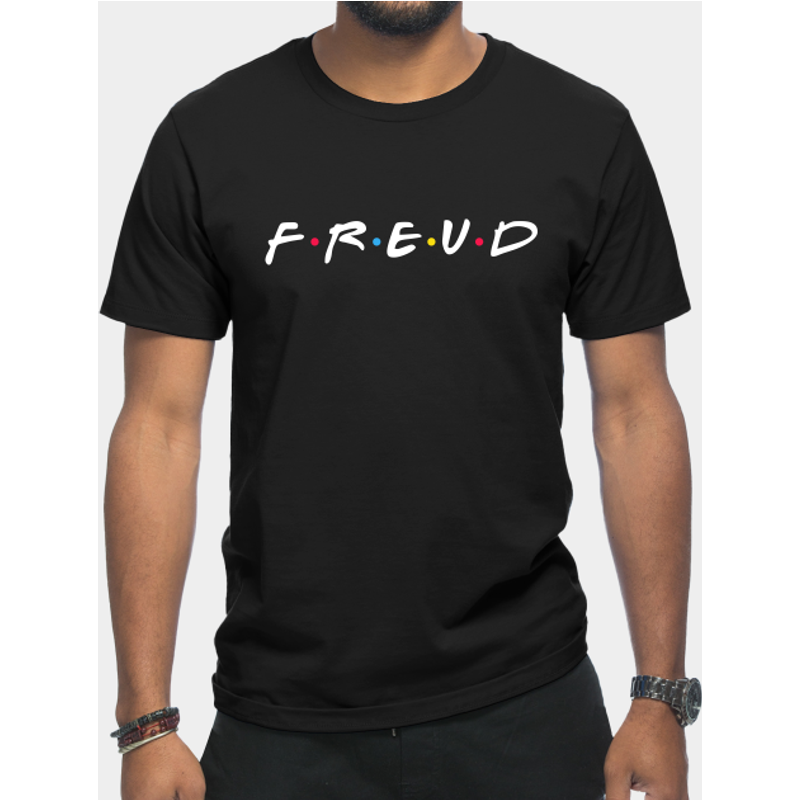 T-shirt Psychologie Sigmund Freud pour hommes en noir — T-shirts pour hommes