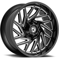 Gear Off Road 769BM Black Milled Wheels - 22x10 - 8x165.1 -19 Offset — Wheels & Rims