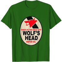 T-shirt Wolfs Head Vintage Signs Gas And Oil pour hommes
