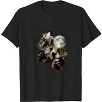 Three Wolves Howling At The Moon Men's T-Shirt — Mens T Shirts