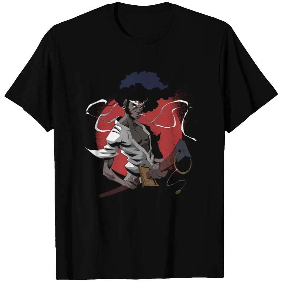 Afro - Samurai T-Shirt for Men - Black — Mens T Shirts