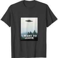 T-shirt I Want To Leave pour hommes en noir — T-shirts pour hommes