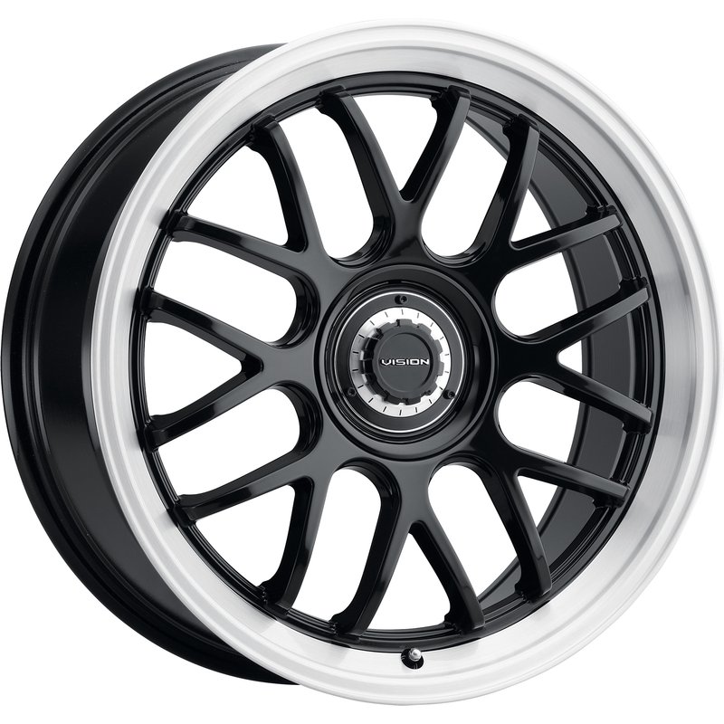 Vision Wheel 478 Alpine Gloss Black with Machined Lip - 20x8.5 — Wheels & Rims