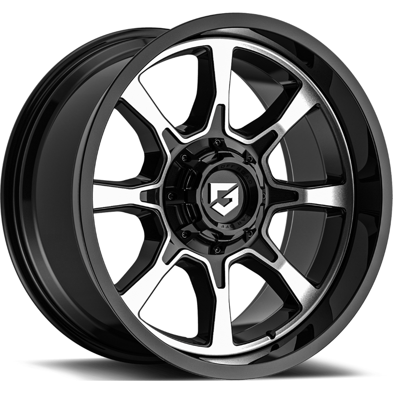 Gear Off Road 772MB Machined Black Wheels - 20x9 - 6x135 Bolt Pattern — Wheels & Rims