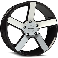 Vision Wheel Switchback Gloss Black Machined Face - 22x9.5 - 5x120 — Wheels & Rims