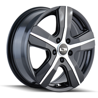 ION 101 Gloss Black Machined Wheels - 16x6.5 - 5x108 Bolt Pattern