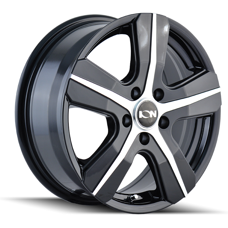 ION 101 Gloss Black Machined Wheels - 16x6.5 - 5x108 Bolt Pattern — Wheels & Rims