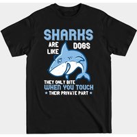 T-shirt Sharks Are Like Dogs pour hommes - Grand Requin Blanc Océan — T-shirts pour hommes