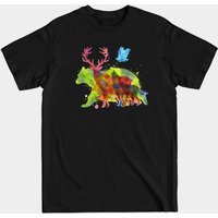 Wild Animals Overprint Men's T-Shirt in Black