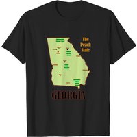 T-shirt pour hommes Carte de la Géorgie en noir — T-shirts pour hommes