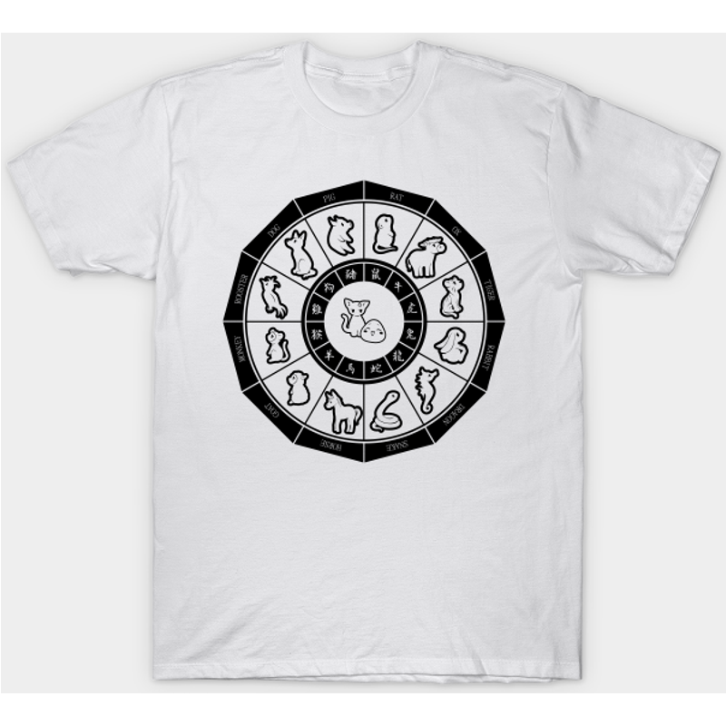 Chinese Zodiac Black Fruits Basket T-Shirt for Men — Mens T Shirts