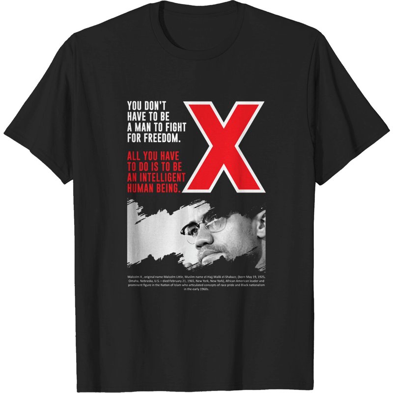 T-shirt pour hommes avec citation de Malcolm X en noir — T-shirts pour hommes