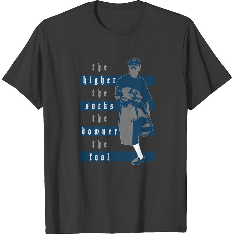 The Higher The Socks The Downer The Fool Black T-shirt for Men