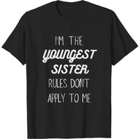 T-Shirt Jeune Sœur - Les Règles Ne S'appliquent Pas À Moi - Noir — T-shirts pour hommes