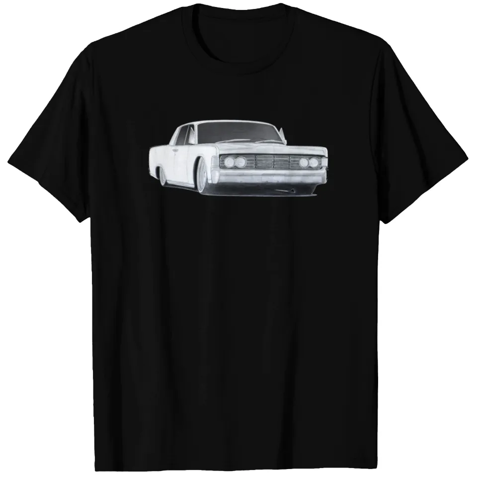 T-shirt avec dessin de la Lincoln Continental 1965 - Tee noir vintage pour hommes — T-shirts pour hommes