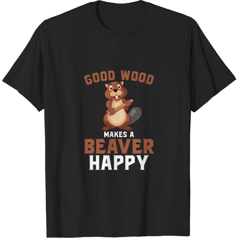 Good Wood Makes A Beaver Happy Men's T-Shirt — Mens T Shirts