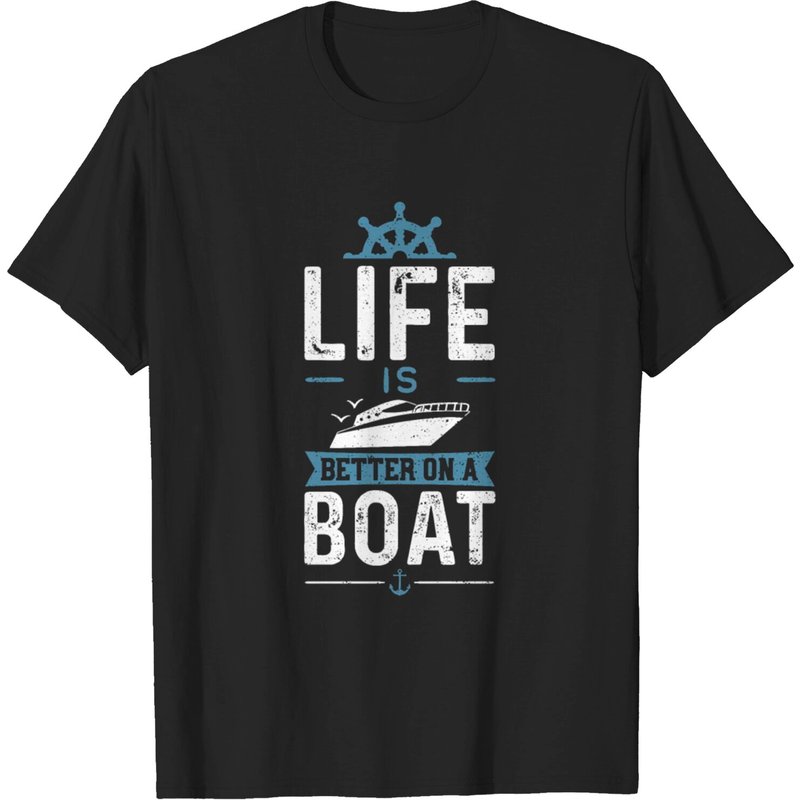 La vie est meilleure sur un bateau - T-shirt de navigation pour hommes