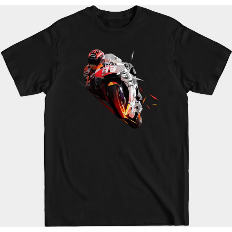 T-shirt Marc Marquez Low Poly pour hommes - Noir