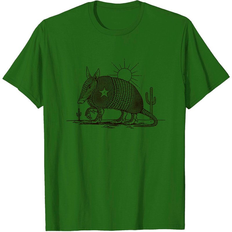 Texas Landscape With Armadillo Men's T-Shirt — Mens T Shirts