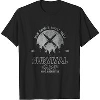 T-shirt John Rambo Camp de survie Forest Skills pour hommes — T-shirts pour hommes