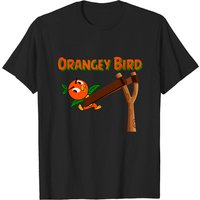 Orangey Bird - T-shirt pour hommes Orange Bird en noir — T-shirts pour hommes