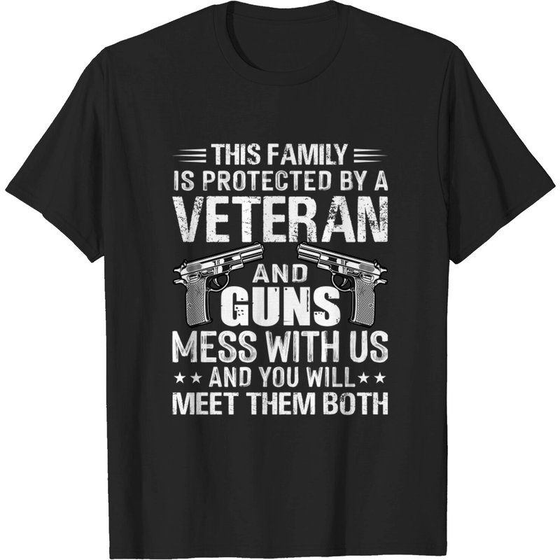 T-Shirt Pour Hommes - Cette Famille Est Protégée Par Un Vétéran — T-shirts pour hommes