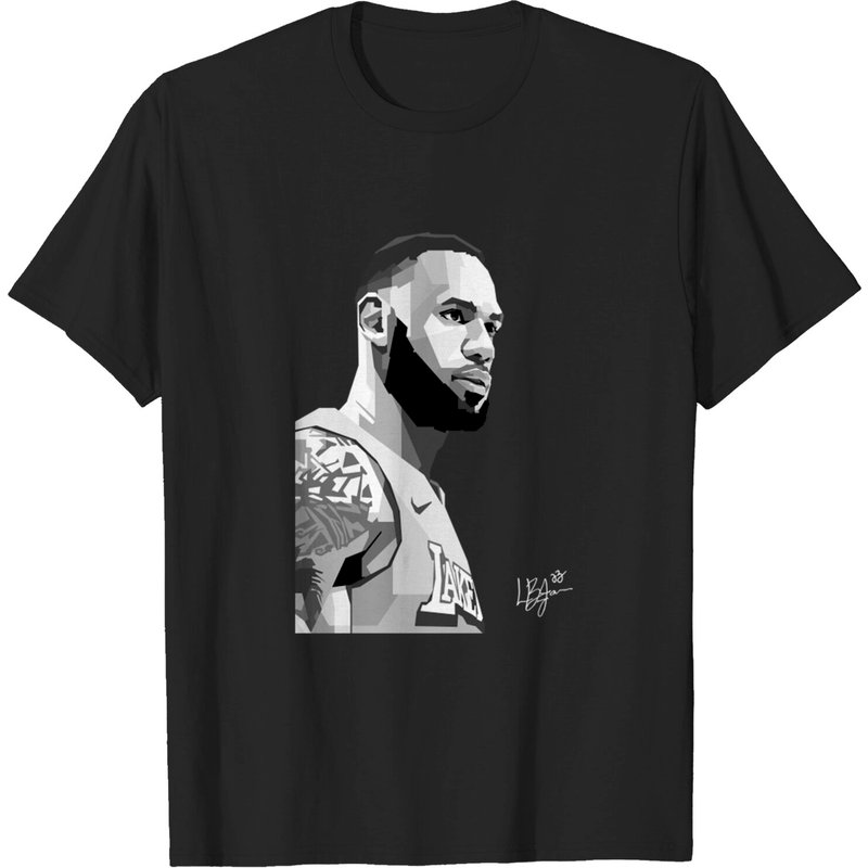 T-shirt pour hommes LeBron James Noir et Blanc