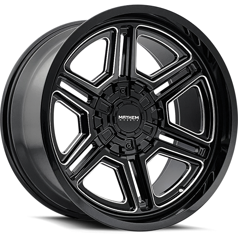 Roues Mayhem 8117 Hermosa Gloss Black Milled - 20x10 - 6x135 -25 Offset — Roues et jantes