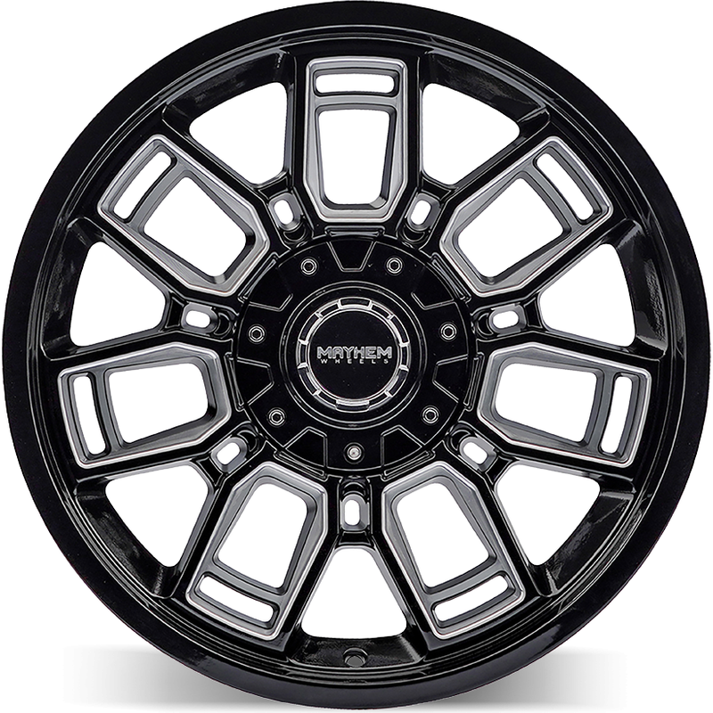 Mayhem 8118 Ordinance Gloss Black Milled Wheels - 20x9 - 6x135 — Wheels & Rims