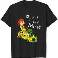 April & Mikey Teenage Mutant Ninja Turtles Men's T-Shirt — Mens T Shirts