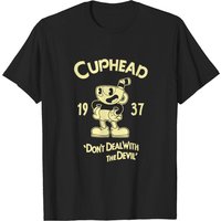 T-shirt noir Cuphead pour hommes
