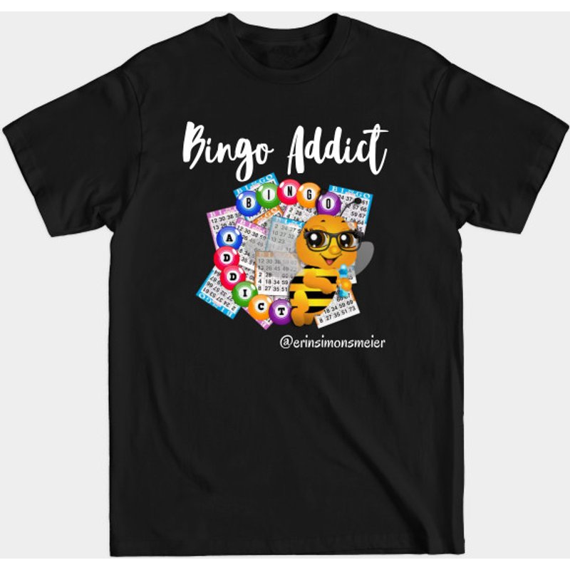 Bingo Addict Bee Tee - Men's Black T-Shirt — Mens T Shirts