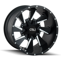 Roues Cali Off Road 9106 Distorted Noir Milled - 22x12 - 6x135 — Roues et jantes