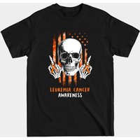 T-shirt pour hommes avec crâne en sensibilisation au cancer de la leucémie — T-shirts pour hommes