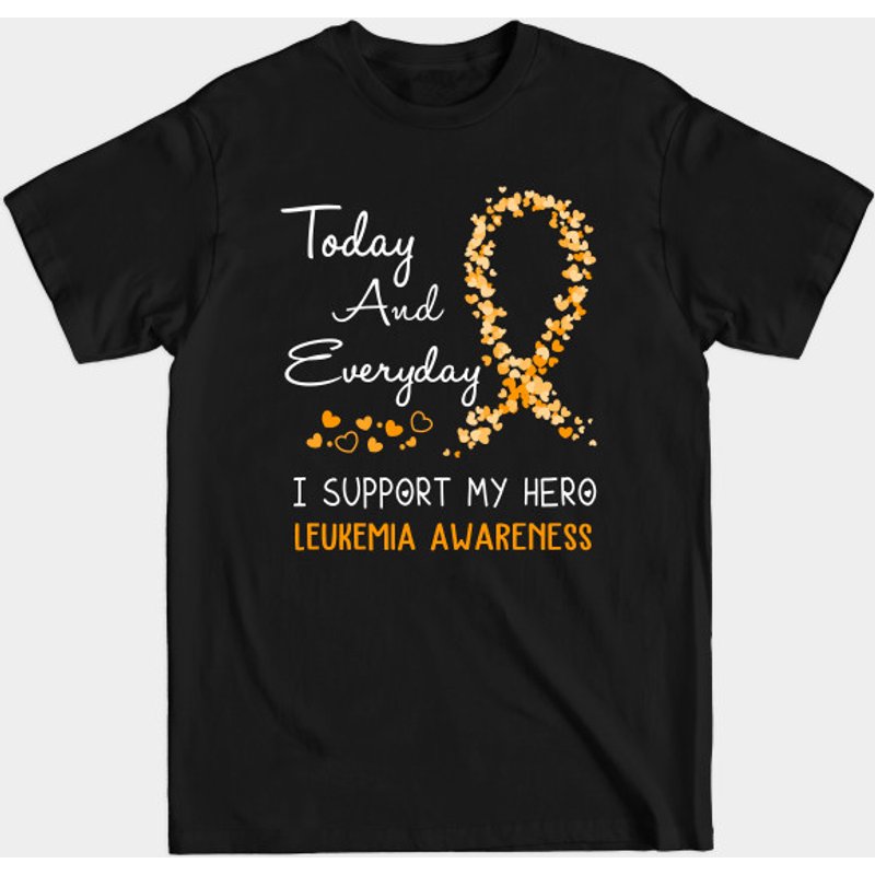 T-shirt de sensibilisation au leucémie Support My Hero pour homme