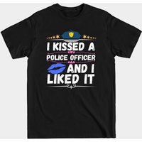 T-shirt I Kissed A Police Officer pour hommes - Noir — T-shirts pour hommes