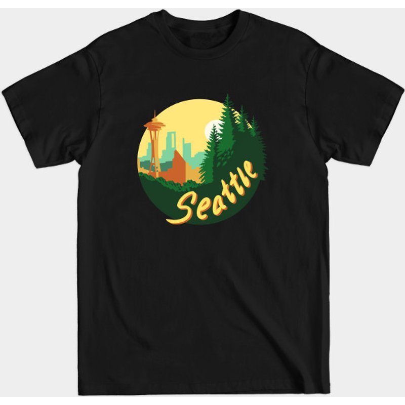 Seattle Overlook Men's T-Shirt - Black