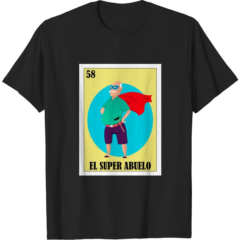 Mexican Lottery Art Super Grandfather T-Shirt for Men — Mens T Shirts