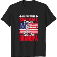 My Favorite Softball Player Calls Me Grandpa T-Shirt for Men