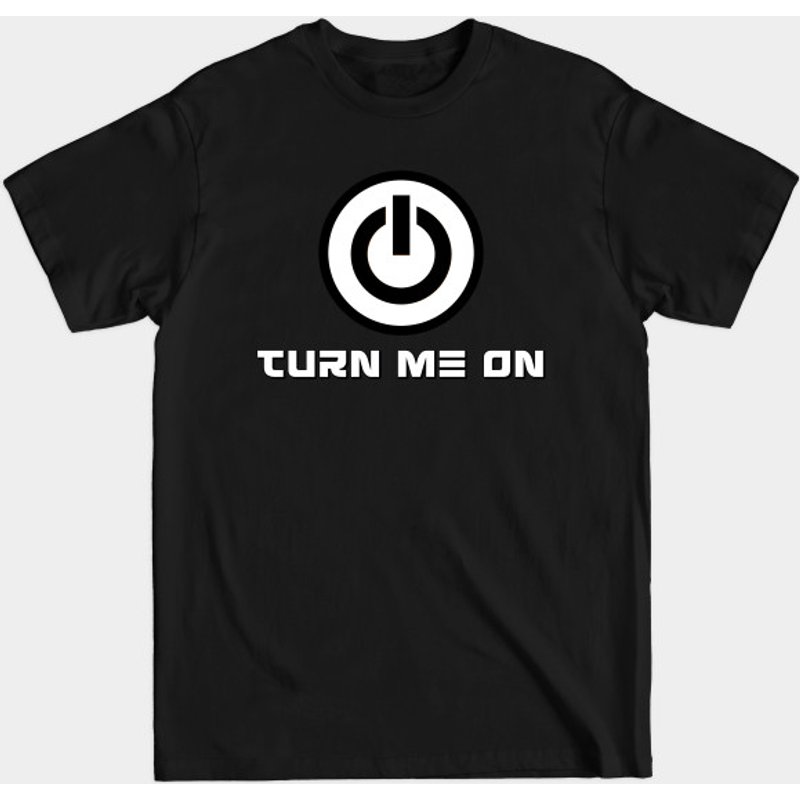 T-shirt Turn Me On - Gay - pour hommes en noir — T-shirts pour hommes