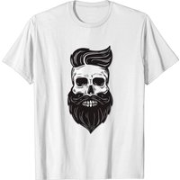 T-shirt pour hommes Skull avec barbe et moustache — T-shirts pour hommes
