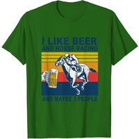 T-shirt Humoristique Course de Chevaux Comme Bière Et Peut-être 3 Personnes — T-shirts pour hommes