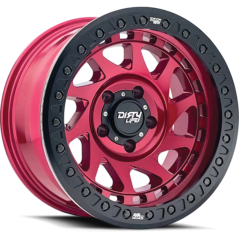 Dirty Life 9313 Enigma Race Red Wheels - 17x9 - 6x135 -12 Offset — Wheels & Rims
