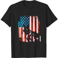T-shirt Patriote Chien Drapeau Américain Berger Allemand — T-shirts pour hommes