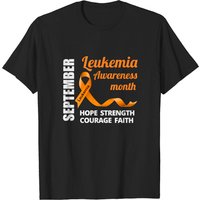 T-shirt de soutien à la sensibilisation à la leucémie avec ruban orange